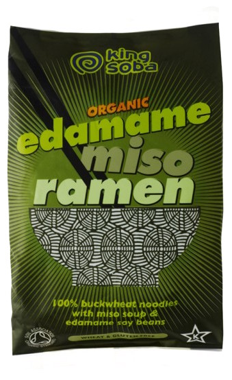 King Soba Pasta Rame de trigo sarraceno con miso y soja verde bio sin gluten 80g